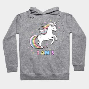 Magical Unicorn Fifth Birthday T-Shirt – Perfect Kids' Party Gif Hoodie